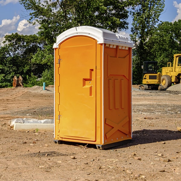 how often are the porta potties cleaned and serviced during a rental period in Marshall